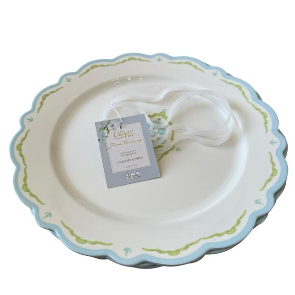 Lillian August French Farmhouse Floral Melamine Dinner Plates 11in Set of 4 New - Picture 7 of 15